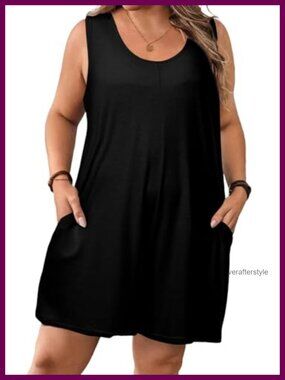 Plus Size Sleeveless Short Romper with Pockets Casual Loose Fit